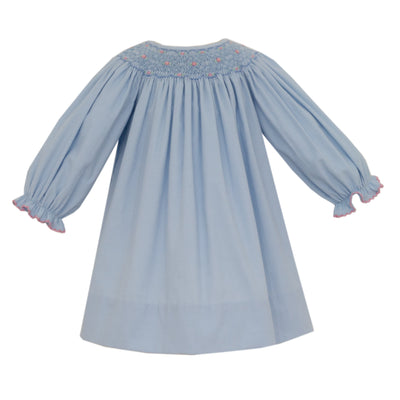 Petit Bebe Smocked Blue Corduroy Bishop