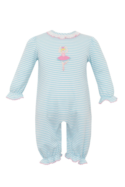 Claire & Charlie Applique Romper | Ballerinas