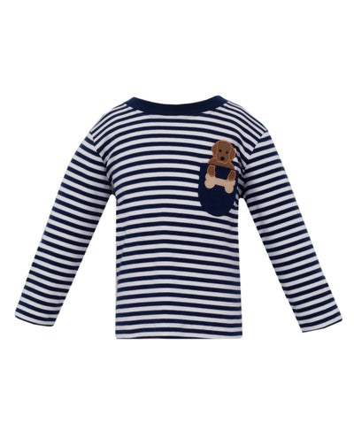 Claire & Charlie Applique Long-sleeve Shirt | Puppy Pocket