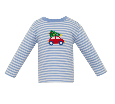 Claire & Charlie Car with Tree Applique Long-sleeve Shirt