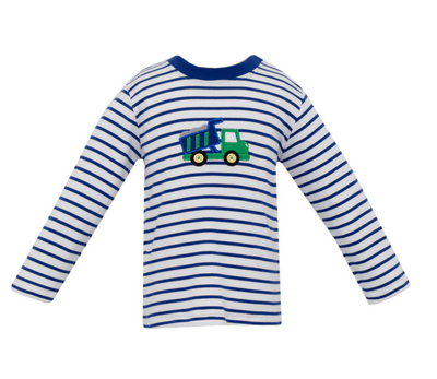 Claire & Charlie Dump Truck Applique Long-sleeve Shirt