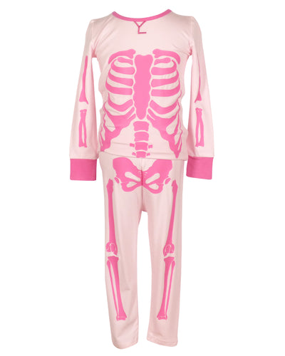 The Yellow Lamb Glow in the Dark Skelly Pajamas | Pink