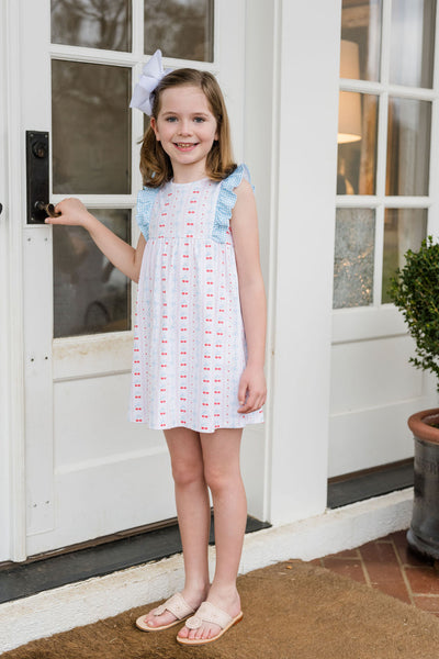 James & Lottie Lilly Dress | Cherries & Bows Knit