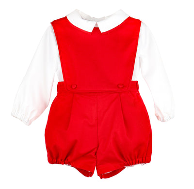 Sophie & Lucas Holiday Overall Set | Red