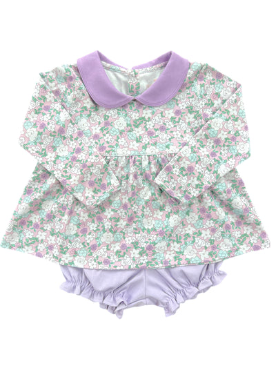 James & Lottie Sally Bloomer Set | Lavender Floral Knit