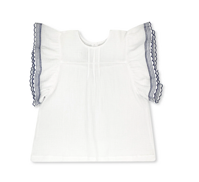 Set Proper Camille Blouse | White with Embroidery