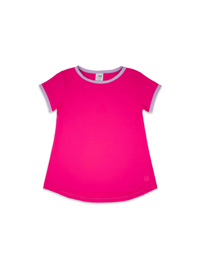 SET Athletics Bridget Basic Tee | Power Pink & Petal Purple