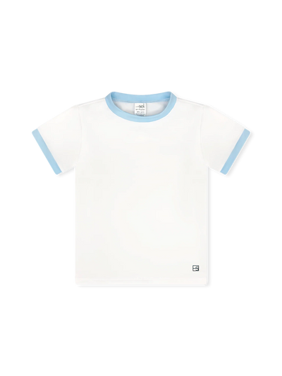 SET Athletics Bradley Basic Shirt | White & Light Blue Athleisure