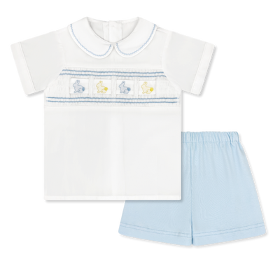 Lullaby Set Noah Ribbon Short Set | White Batiste