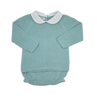 Mi Lucero Rice Stitch Sweater Diaper Set | Green