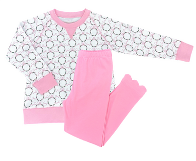 James & Lottie Sidney Sweatshirt & Legging Set | Pink Wreath Pima