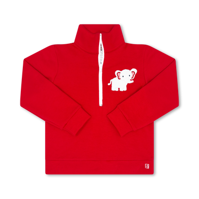 SET Athleisure Hayden Half-Zip | Red with Elephant