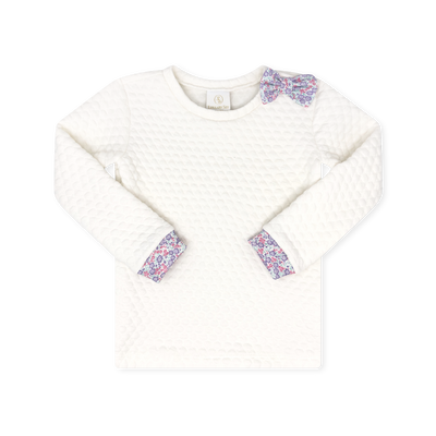 Lullaby Set Quilted Sweatshirt | White with Sweet Pea Floral