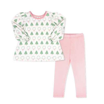 Lullaby Set Faith Legging Set | Pink Tree Knit