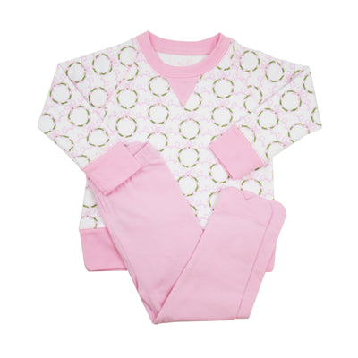 James & Lottie Sidney Sweatshirt & Legging Set | Pink Wreath Pima