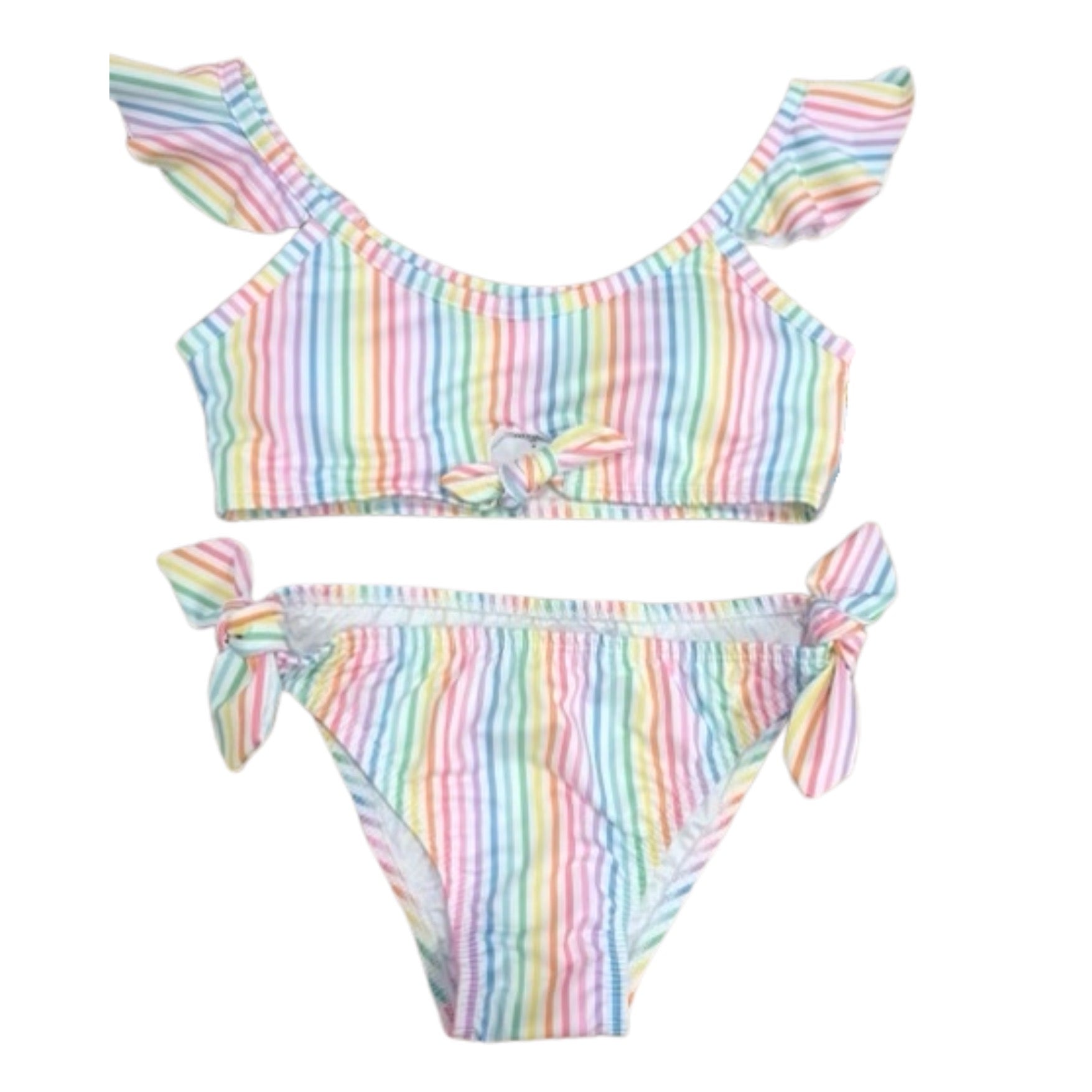 Rainbow Stripe Two Piece Swimsuit